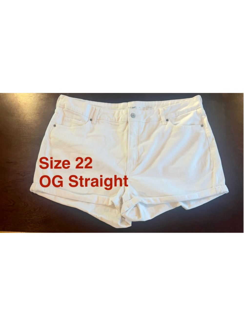 Old Navy Women’s Plus Size 22W High-Rise O.G. Straight White Denim Shorts – New